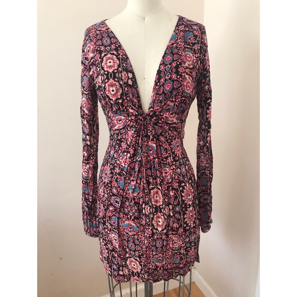 Long sleeve open back dress